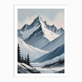 Minimalist Mountain Range Art Print (6) Art Print