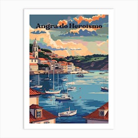 Angra Do Heroismo Portugal Island Digital Travel Illustration Art Print