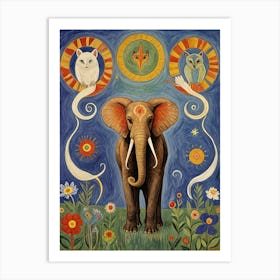 Elephant And Critters Art Print