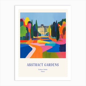 Colourful Gardens Tuileries Garden France 3 Blue Poster Art Print