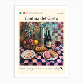 Cantina Del Gusto Trattoria Italian Poster Food Kitchen Art Print
