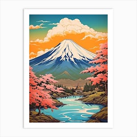 Mount Fuji Japan 3 Vintage Travel Illustration Art Print