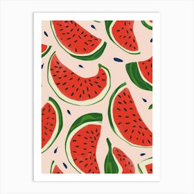 Watermelon Pattern Illustration 2 Art Print