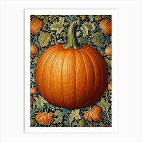 William Morris Pumpkin On A Black Background Art Print