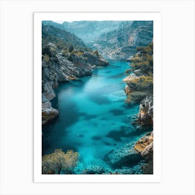 Blue Lake In The Mountains 4 Art Print