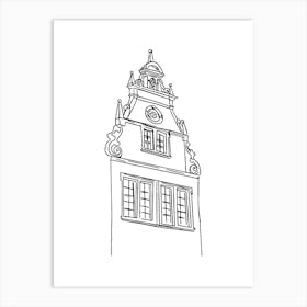 Building Drawing Line Art Illustration Art Print