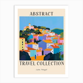 Abstract Travel Collection Poster Lisbon Portugal 3 Art Print