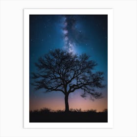 Tree In The Night Sky 1 Art Print