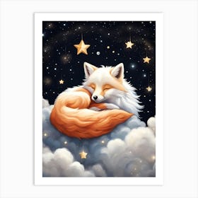 Fox Sleeping In The Clouds Art Print