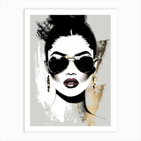 Fashion Girl In Sunglasses Art Print