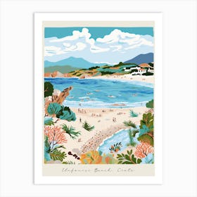 Poster Of Elafonisi Beach, Crete, Greece, Matisse And Rousseau Style 1 Art Print