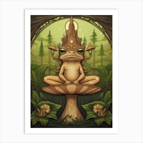 Wood Frog On A Throne Storybook Style 5 Art Print