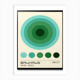 Bauhaus green circles exhibition poster Art Print