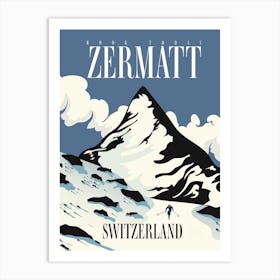 Zermatt Switzerland Ski Travel poster Art Print