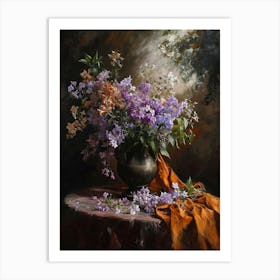 Baroque Floral Still Life Phlox 2 Art Print