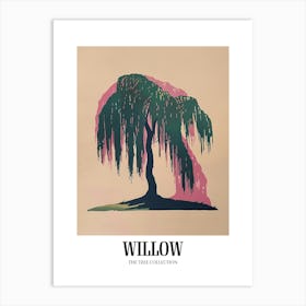 Willow Tree Colourful Illustration 2 Poster Art Print