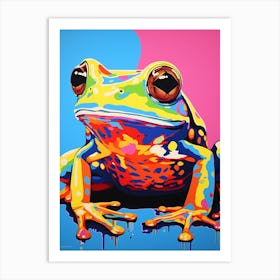 Colourful Vivid Pop Art Frog 4 Art Print