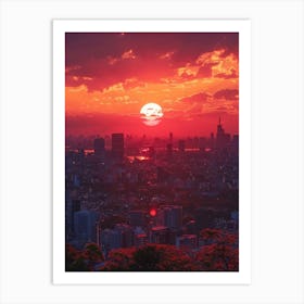 Sunset In Tokyo 3 Art Print