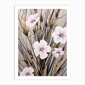 Flower Illustration Flax Flower Flower 2 Art Print