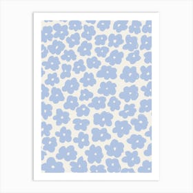Daisies Pattern 1 Blue Art Print