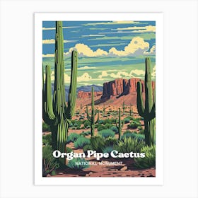 Organ Pipe Cactus National Monument Wilderness Digital Travel Art Art Print