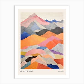 Mount Elbert United States Colourful Mountain Illustration Poster Art Print