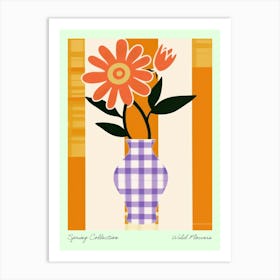 Spring Collection Wild Flowers Orange Tones In Vase 4 Art Print