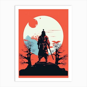 Sleek Samurai Shadows Art Print