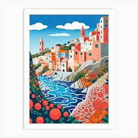 Tropea, Italy, Illustration In The Style Of Pop Art 2 Art Print