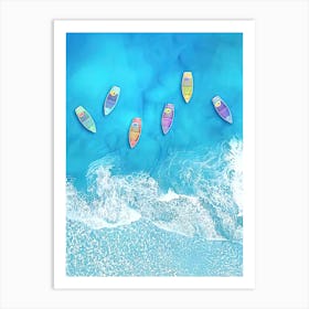 Boats on the sea Art Print