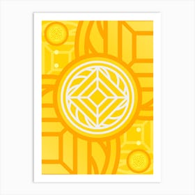 Geometric Abstract Glyph in Happy Yellow and Orange n.0060 Art Print