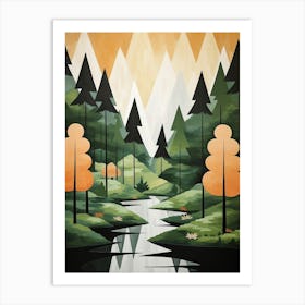 Forest Abstract Minimalist 7 Art Print