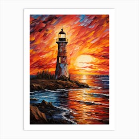 Sunset Lighthouse 2 Art Print