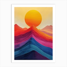 Sunset In The Mountains 45 Art Print