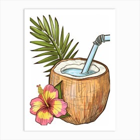 Coconut Drink Art Print