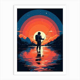 Fishing On The Moon Art Print