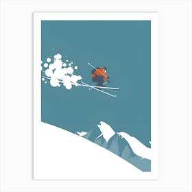 Skier In The Air Art Print