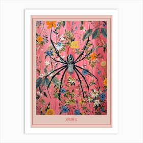 Floral Animal Painting Spider 4 Poster Art Print