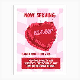 Cancer Cake Zodiac  Art Print