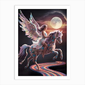 Angel On A Horse Art Print