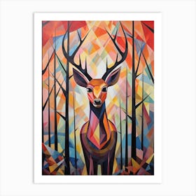 Deer Abstract Pop Art 1 Art Print