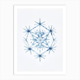 Hexagonal, Snowflakes, Pencil Illustration 1 Art Print