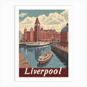 Aihrgdesign A Classic 1960s Travel Poster For Liverpool 3 Art Print