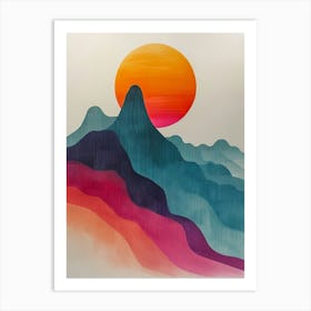 Sunset In The Mountains 43 Art Print