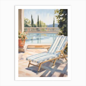 Sun Lounger By The Pool In Verona Italy Art Print