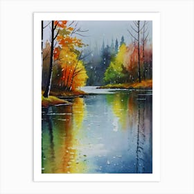 Autumn By The River Art Print