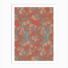 Citrus Symphony in orange and mint green Art Print