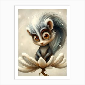 The Bloomtail Whisperer: A Petalwisp Skunkae Art Print