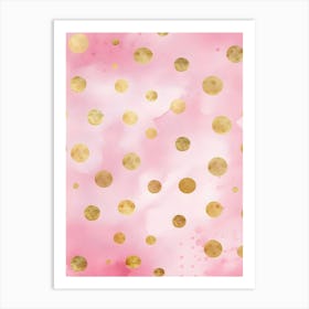 Gold Polka Dots Art Print