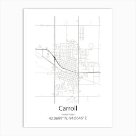 Carroll,United States Minimalist Map Art Print